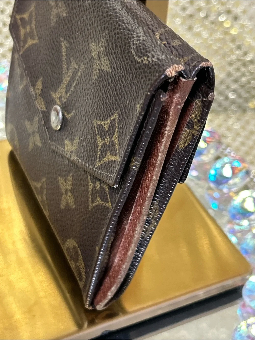 Louis Vuitton Monogram Envelope Wallet in Brown and Gold